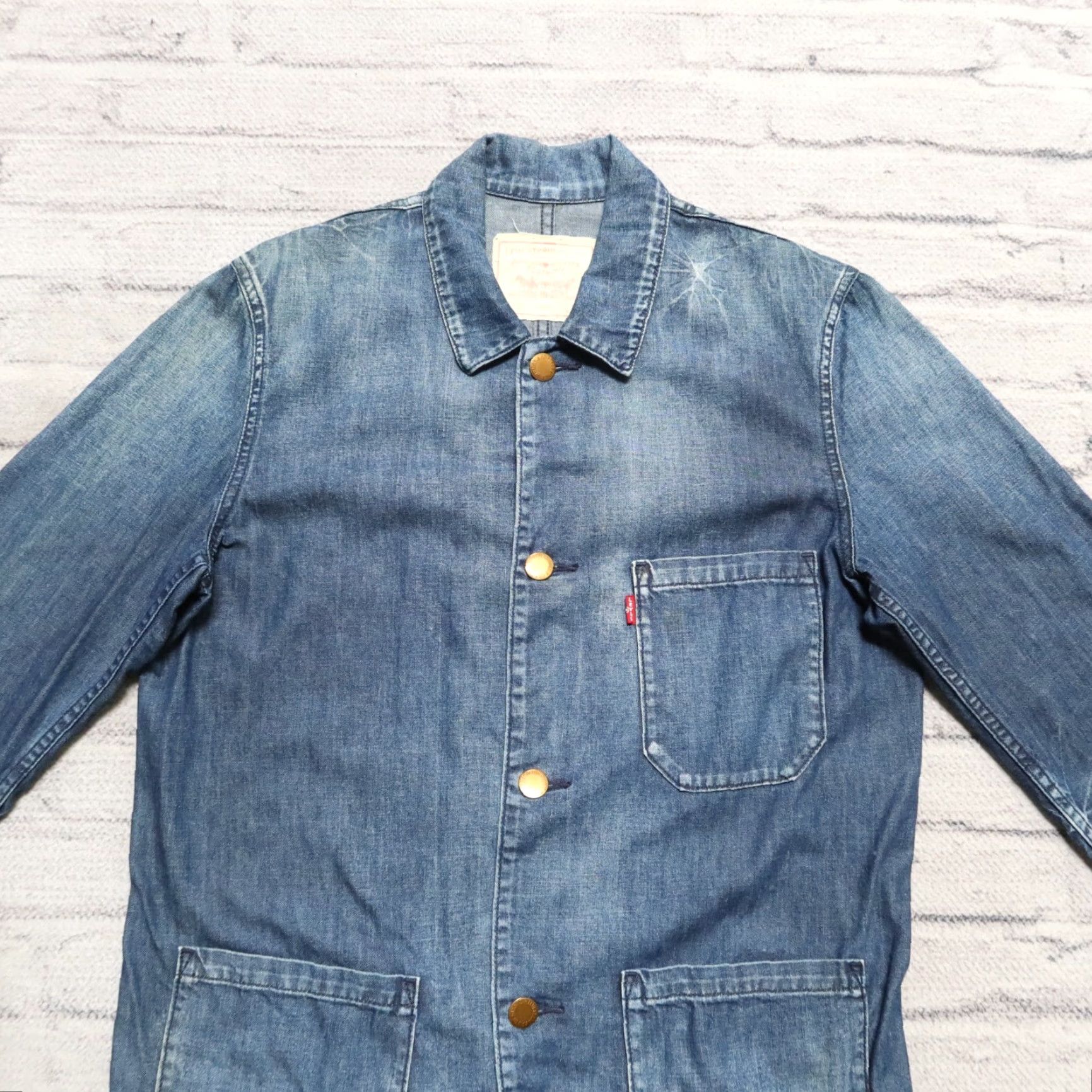 Levi's VINTAGE Sample Levis Distressed Denim Chore Coat Jacket Size M Medium Wash Premium Size US M / EU 48-50 / 2 - 2 Thumbnail