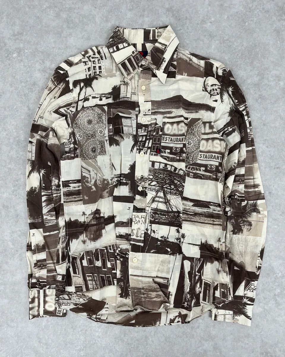 1990s Dolce & Gabbana Brown & White Photography Shirt