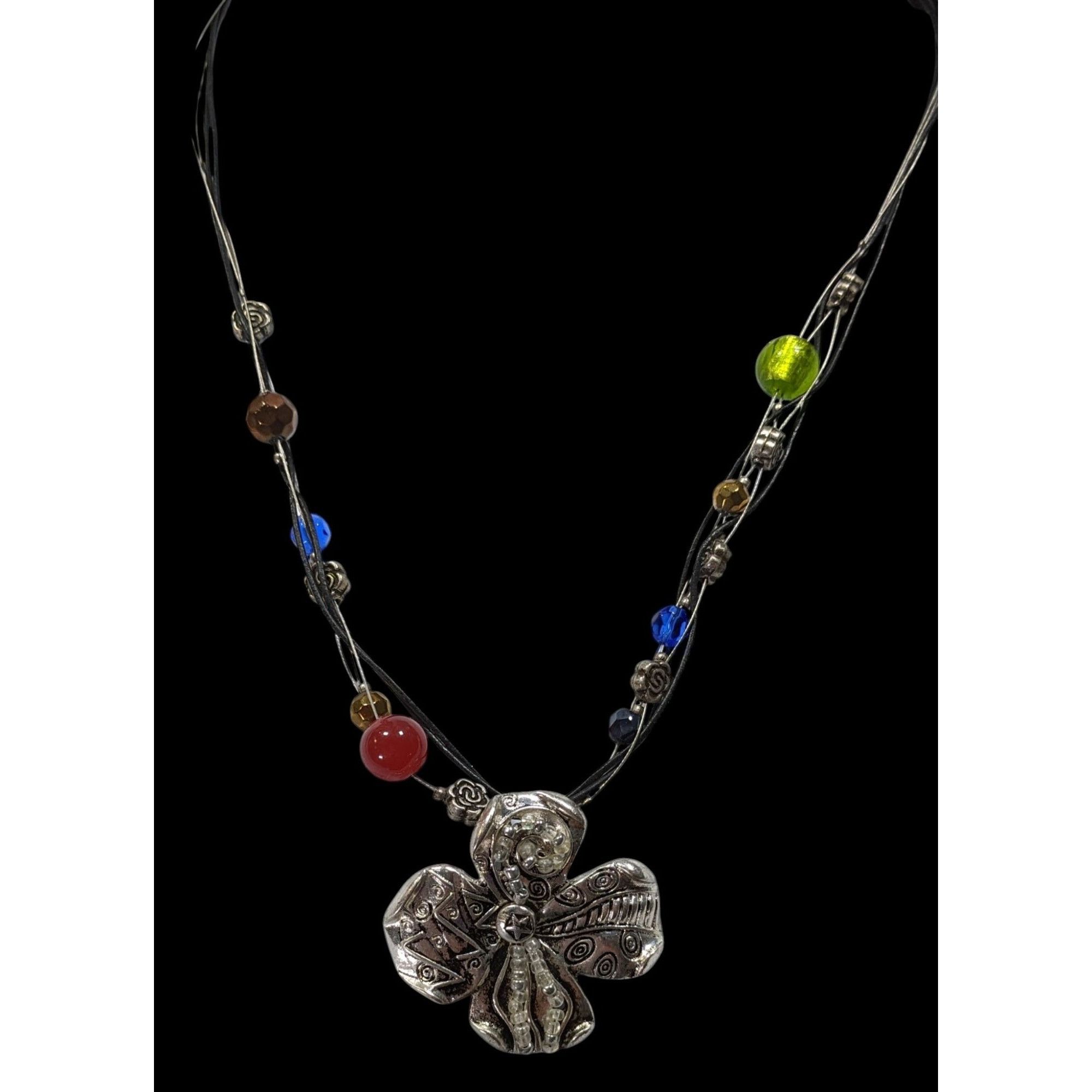 Other Retro Fairycore Rainbow Beaded Floral Pendant Necklace Size ONE SIZE - 3 Thumbnail