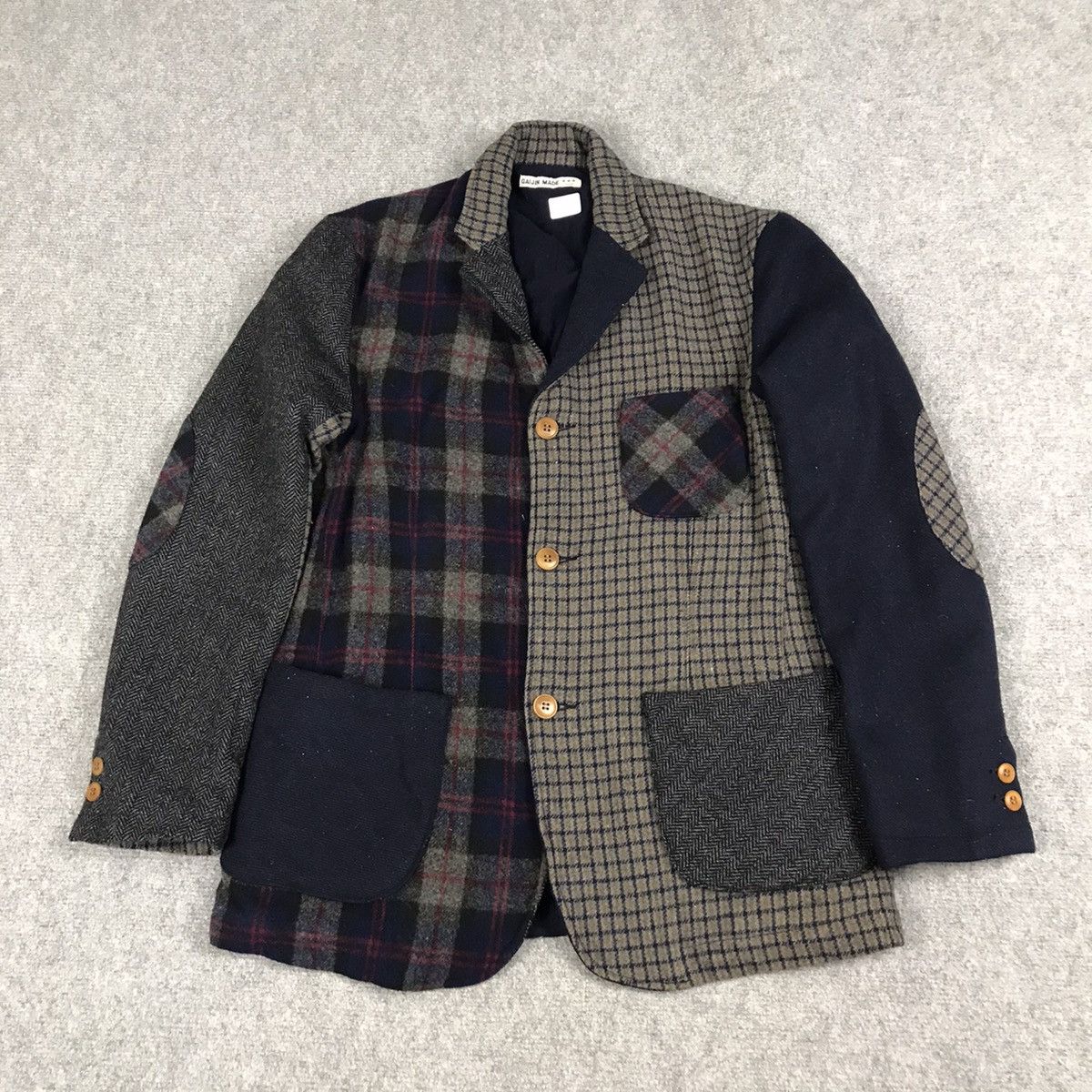 Japanese Brand GAIJIN MADE RARE PATCHWORK WOOL COAT JACKET KAPITAL STYLE Size US M / EU 48-50 / 2 - 2 Thumbnail