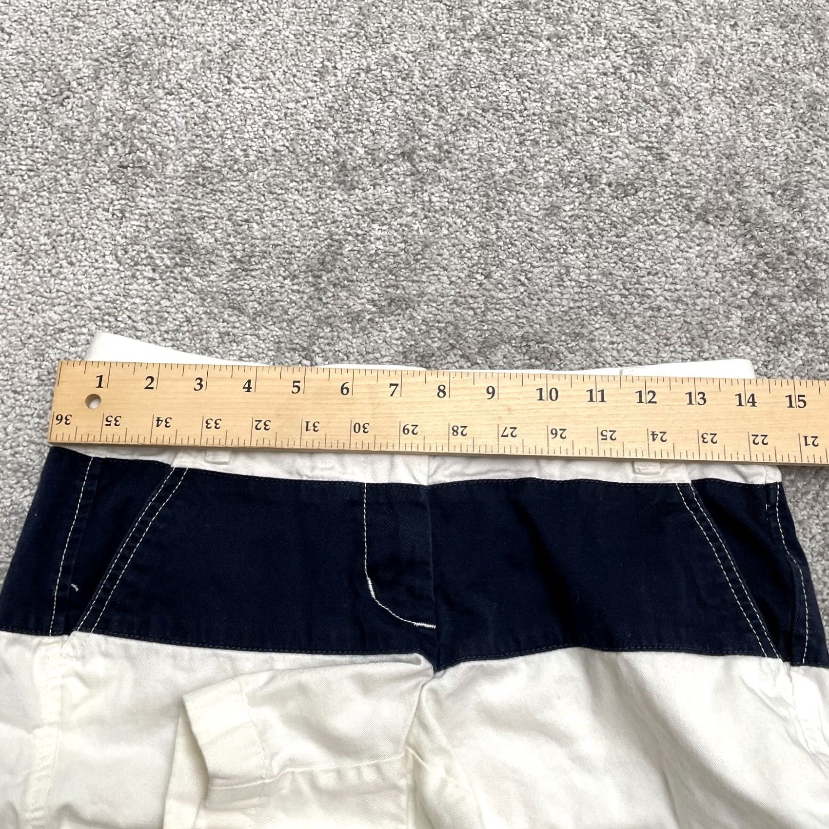J.Crew J.Crew Chino Shorts Womens 00 Blue White Striped Cotton Casual Outdoor Size 24" / US 00 / IT 34 - 7 Thumbnail