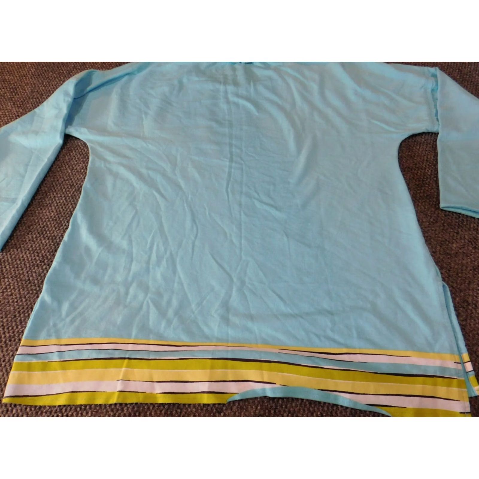 Vintage Crown & Ivy Womens Blouse 2XL Blue Crew Neck Pullover Pocket Striped Graphic Knit 100% Cotton Regular Comfort Casual Girls/Women Size XXL / US 16-18 / IT 52-54 - 7 Thumbnail