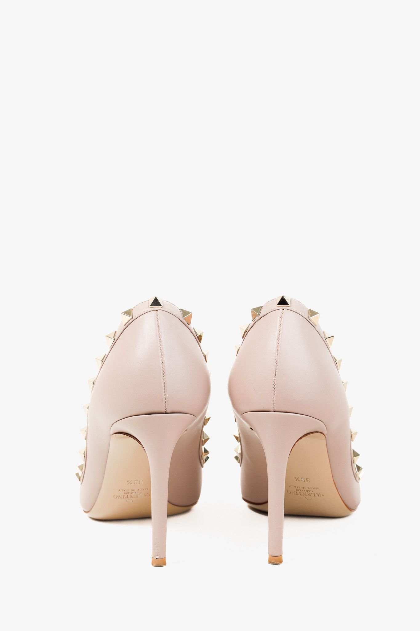 Valentino Valentino Garavani Poudre Leather Rockstud Pumps Size US 9 / IT 39 - 6 Thumbnail