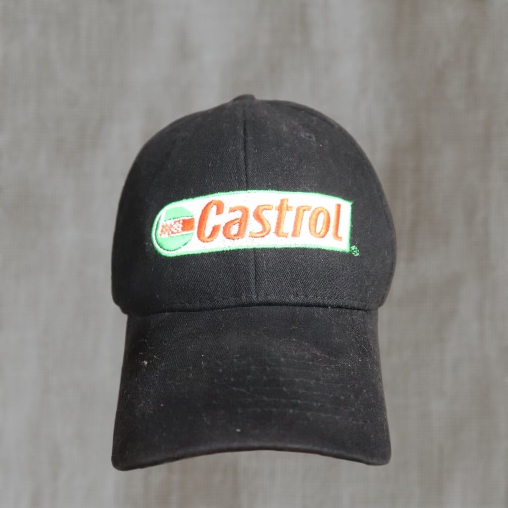 Vintage CASTROL Hat Baseball Cap Mens Adjustable Black Embroidered Logo Oil Gas casual accessory 90s/ Dad Theme Men’s Hat Size ONE SIZE - 1 Thumbnail