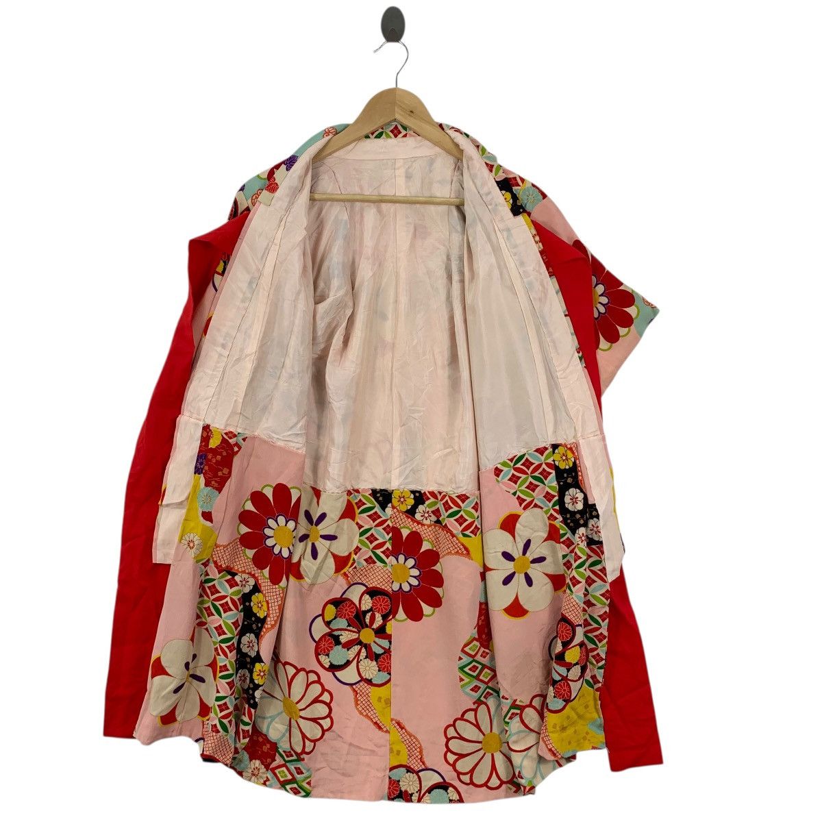 Vintage Vintage 70s KIMONO FLORAL FLOWER JAPAN Traditional AOP Pink Size M / US 6-8 / IT 42-44 - 6 Thumbnail