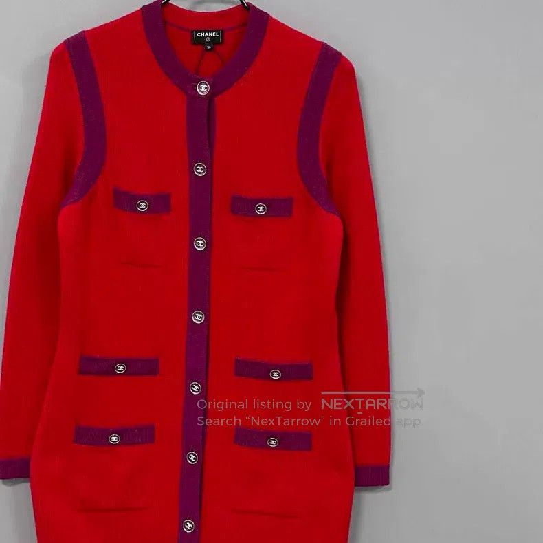 Chanel Chanel 24B diamond buckle medium and long cashmere jacket Size XS / US 0-2 / IT 36-38 - 2 Thumbnail