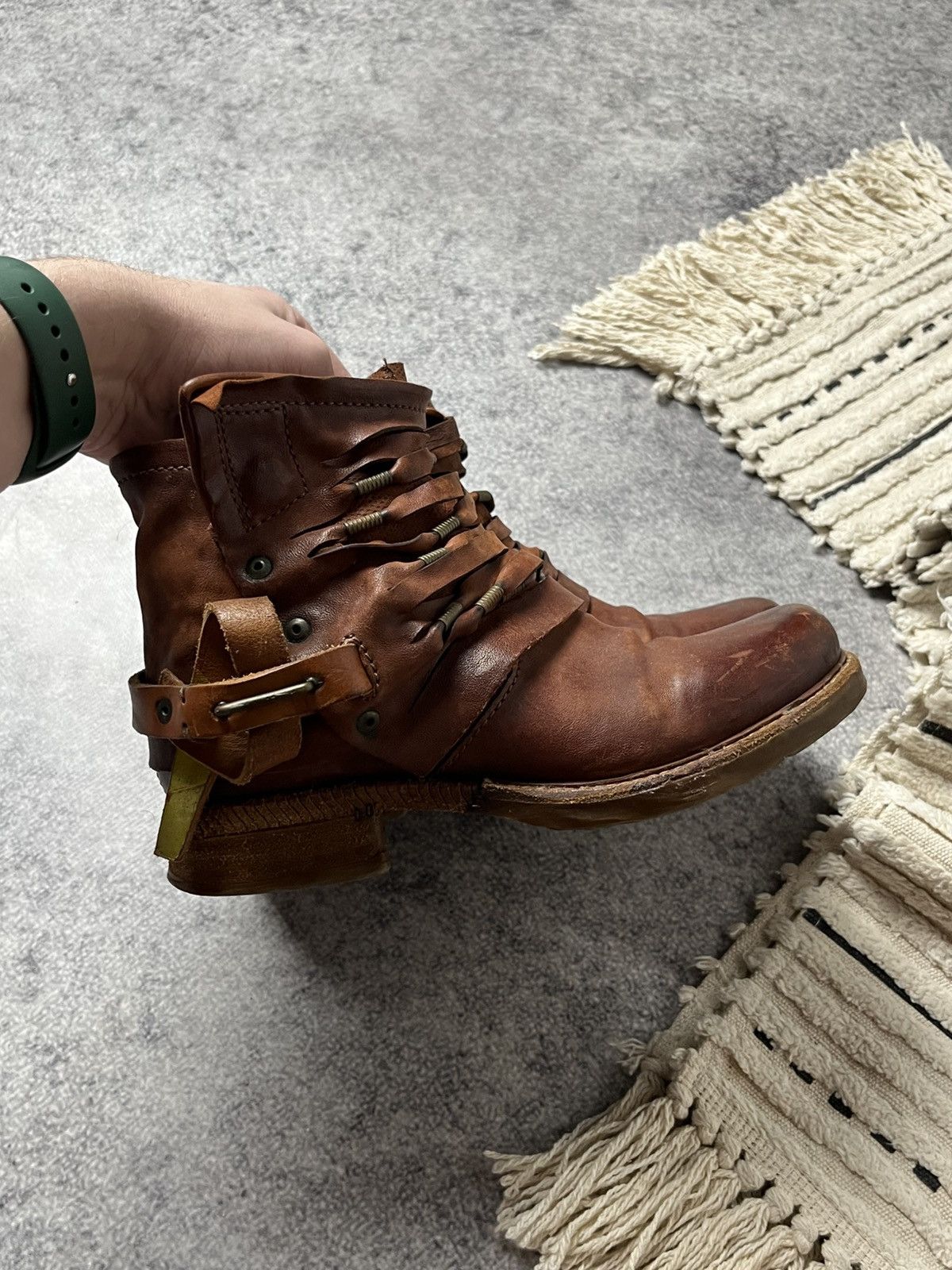 A.S.98 🔥A.S.98 AIRSTEP ANKLE STRAPS LEATHER 90'S BOOTS GUIDI VIBE Size US 6.5 / IT 36.5 - 11 Thumbnail