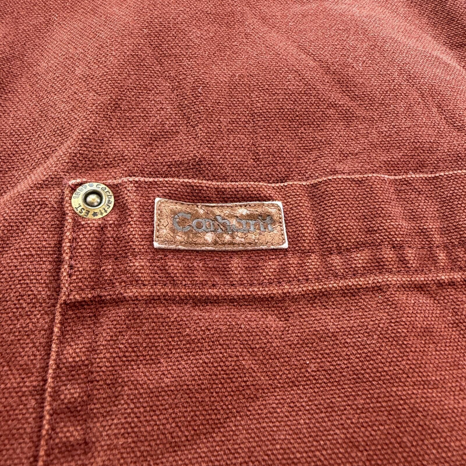 Carhartt Carhartt Flannel Lined Work Shirt Jacket Red Canvas 2XL Tall Size US XXL / EU 58 / 5 - 7 Thumbnail