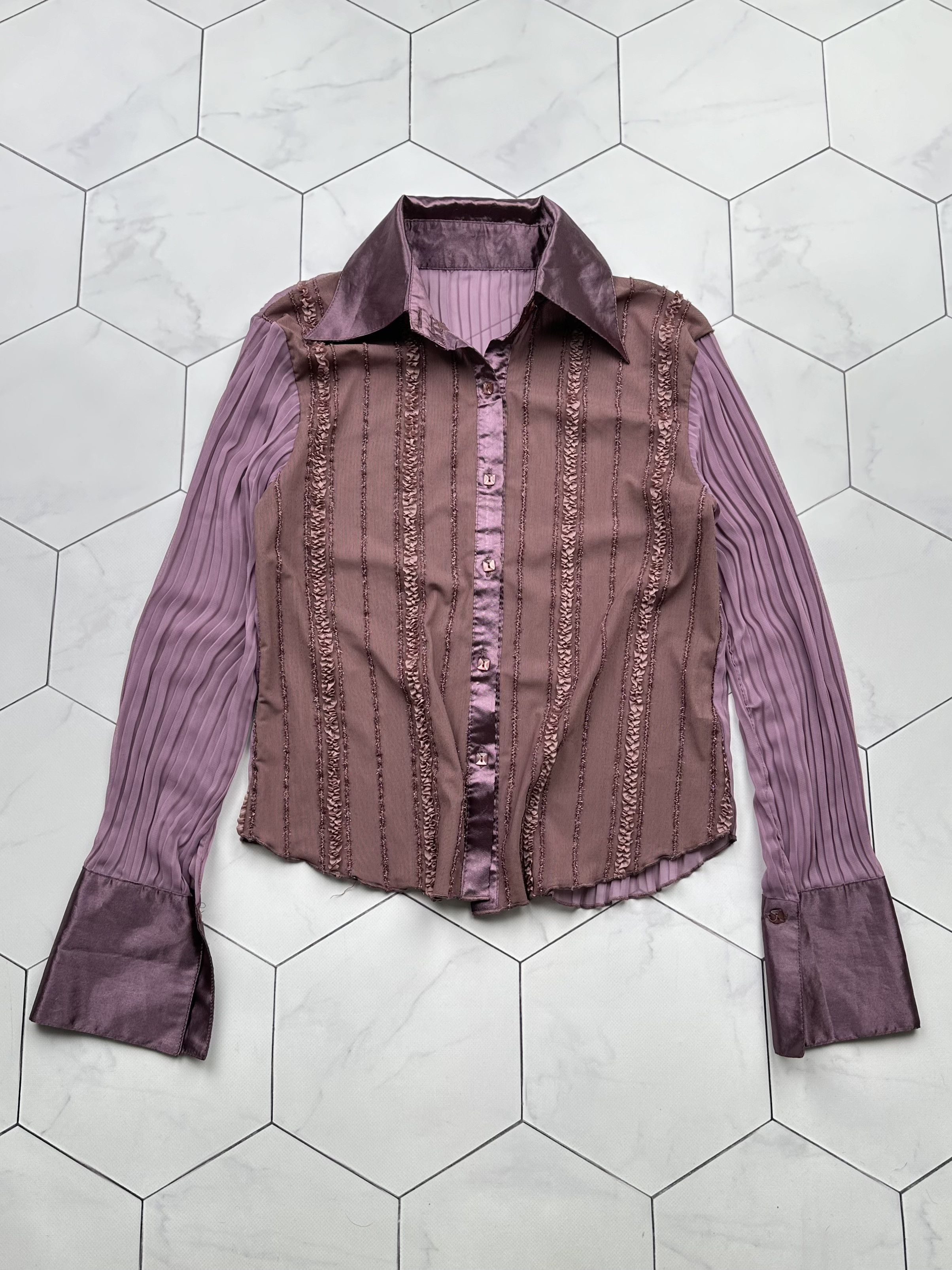 image of Avant Garde Vintage Amazing Plisse Blouse, Women's (Size Medium)
