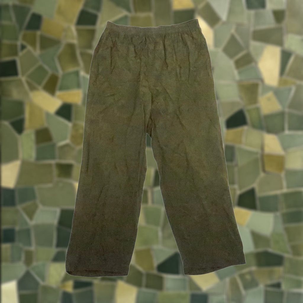 Vintage VINTAGE 90s R&M Richards Olive Green Silky Pull-On Pants 14 Regular Women Size 36" / US 14 / IT 50 - 1 Thumbnail