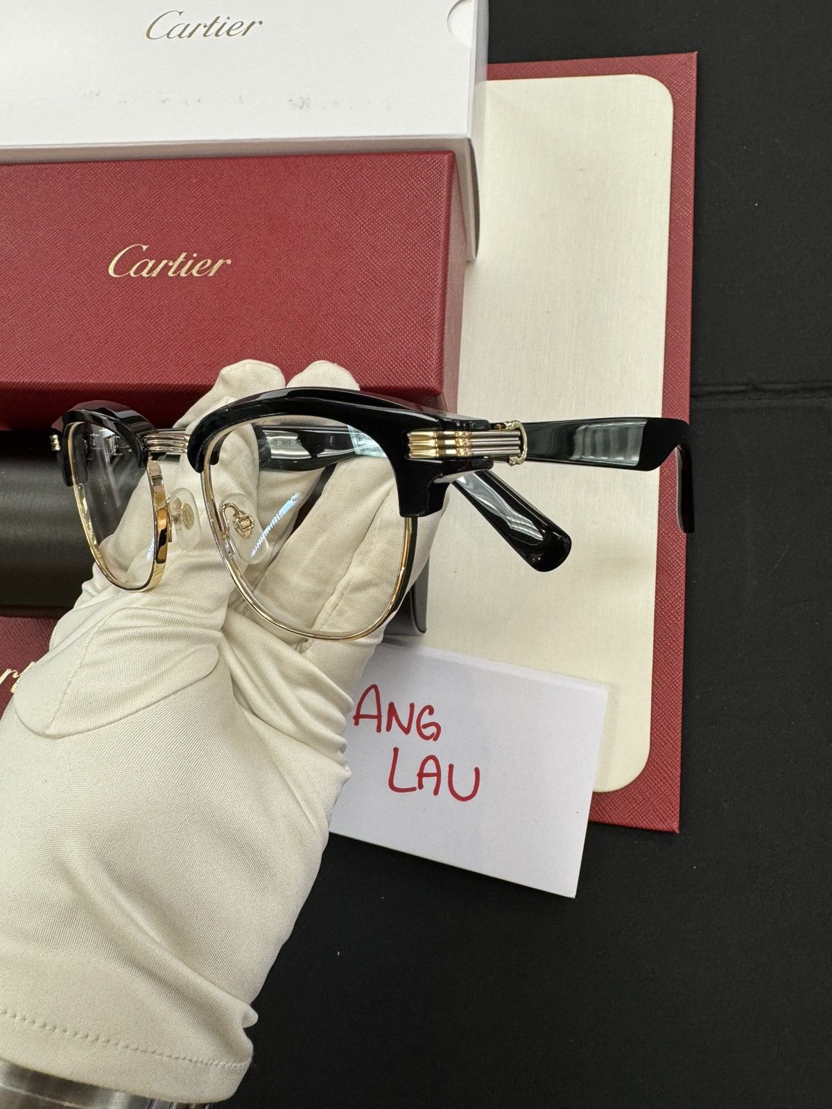 Cartier Cartier Gold Clubmaster Eyeglasses Glasses Size ONE SIZE - 3 Thumbnail