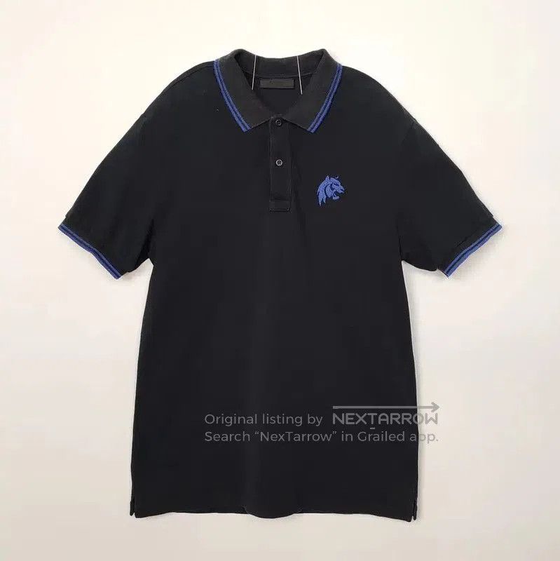 Prada Prada Men's Black Cotton Polo Shirt. Size US L / EU 52-54 / 3 - 1 Thumbnail
