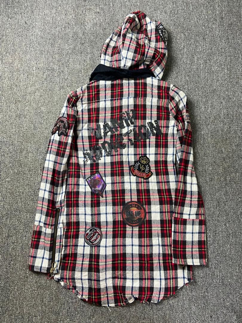Japanese Brand Vamps 2010 Band Merchandise Hooded Plaid Shirt (203) Size US XXS / EU 40 - 2 Thumbnail