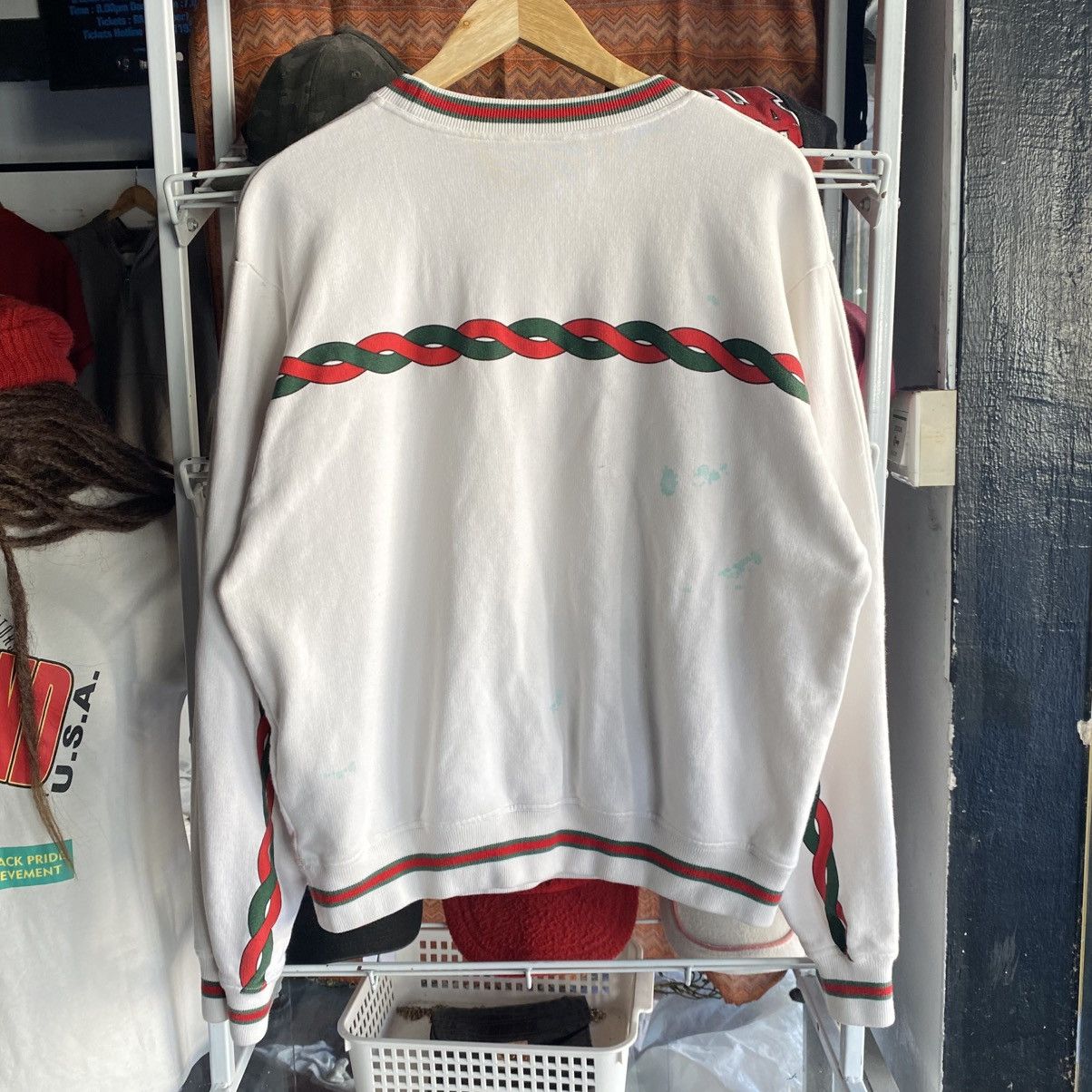 Gucci Gucci Interlocking G Logo Web Trim Striped Sweatshirt Size US L / EU 52-54 / 3 - 2 Thumbnail