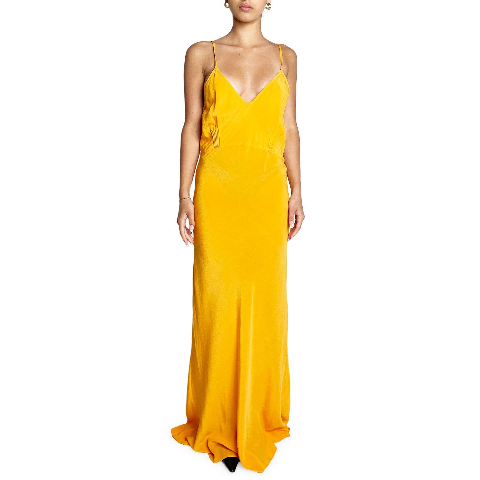 Bassike Orange silk dress Size M / US 6-8 / IT 42-44 - 1 Thumbnail