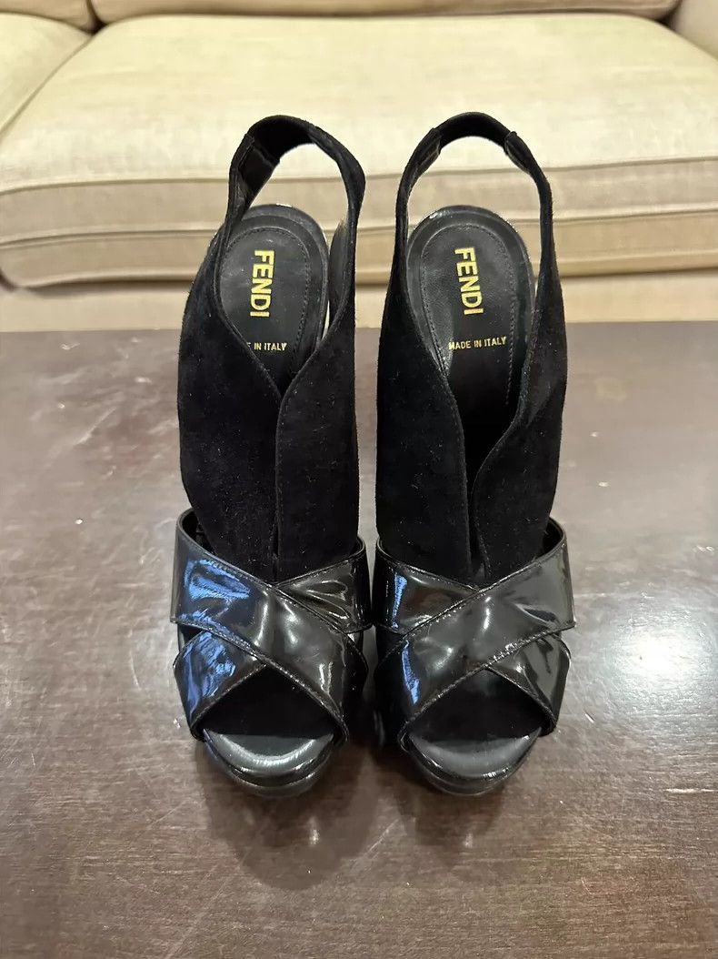Fendi Black Patent Leather High Heels Size US 6 / IT 36 - 2 Thumbnail