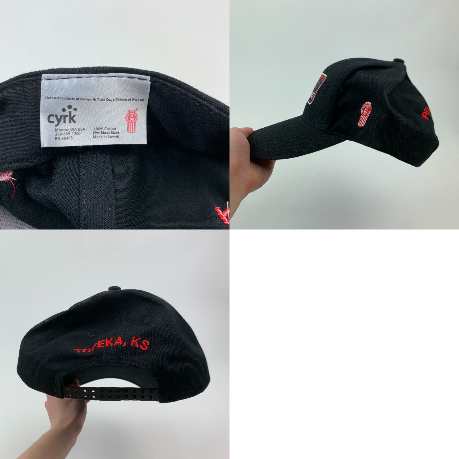 Vintage VINTAGE Cyrk Hat Cap Trucker Snapback One Size Black Cotton Truck Center Topeka KS Hoyt's Truck Center 90s Mens Womens Girls Boys Size ONE SIZE - 8 Thumbnail