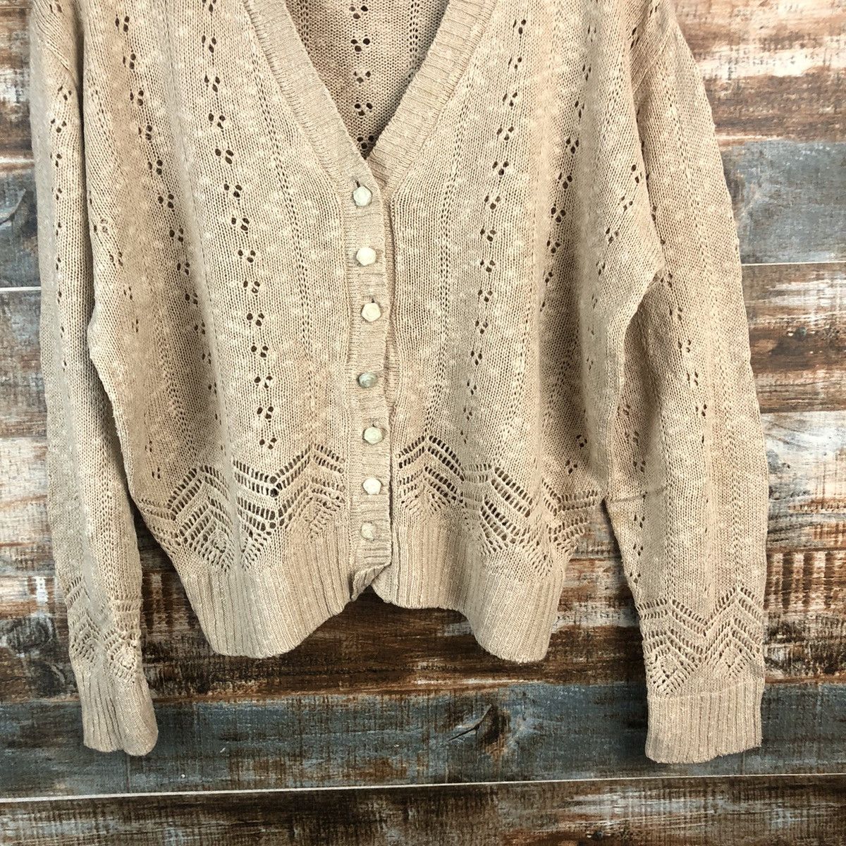 Homespun Knitwear × Japanese Brand × Vintage DL Pinion Brown Cardigan Knitwear #C520 Size M / US 6-8 / IT 42-44 - 6 Thumbnail
