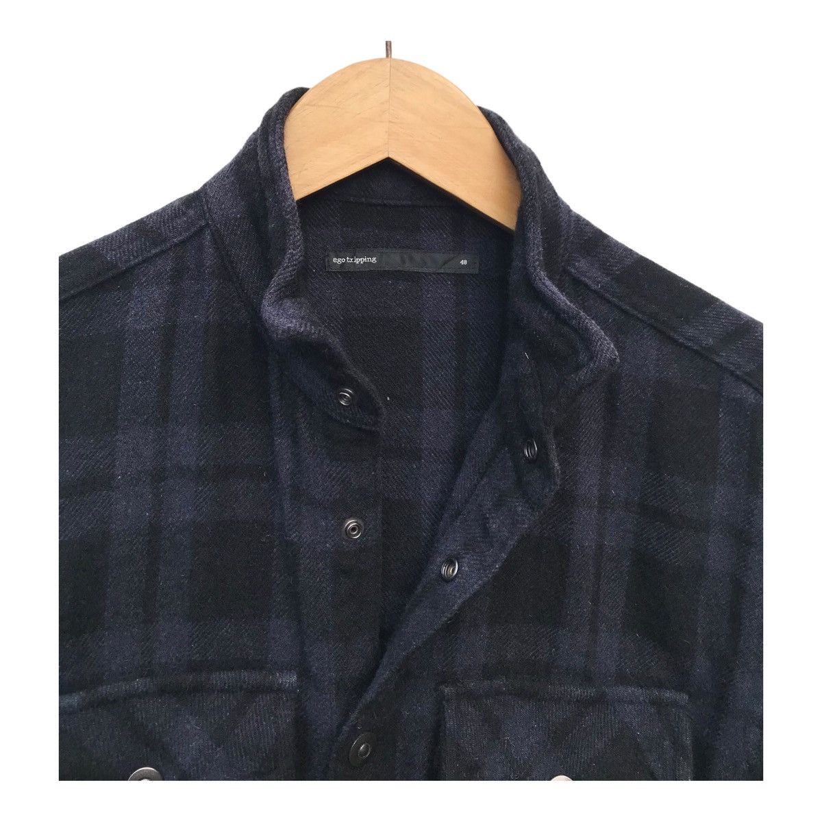 Ego Tripping Ego Tripping Japan Checked Mix Wool Jacket ( 19” X 24” ) Size US S / EU 44-46 / 1 - 3 Thumbnail