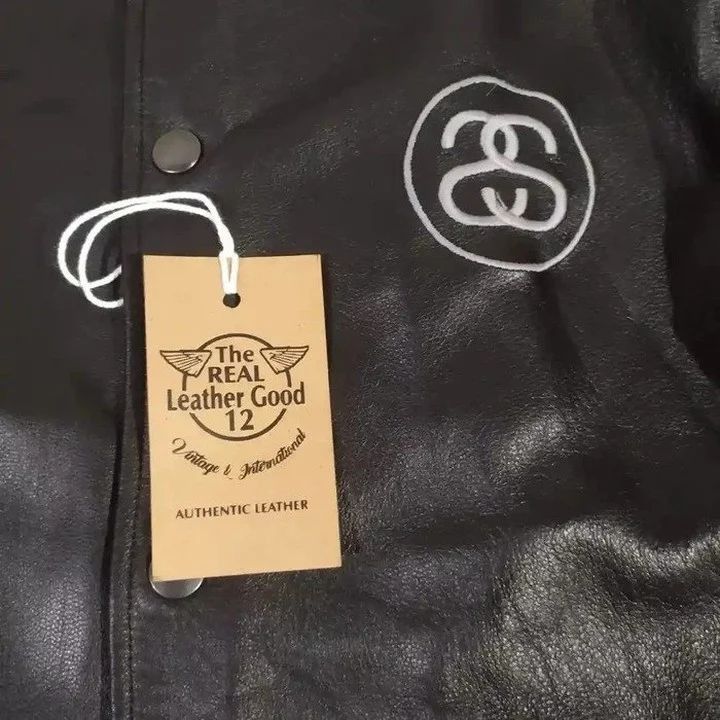 Stussy STUSSY CALIFORNIA USA LEATHER WINDBREAKER MONOGRAM JACKET Size US L / EU 52-54 / 3 - 4 Thumbnail