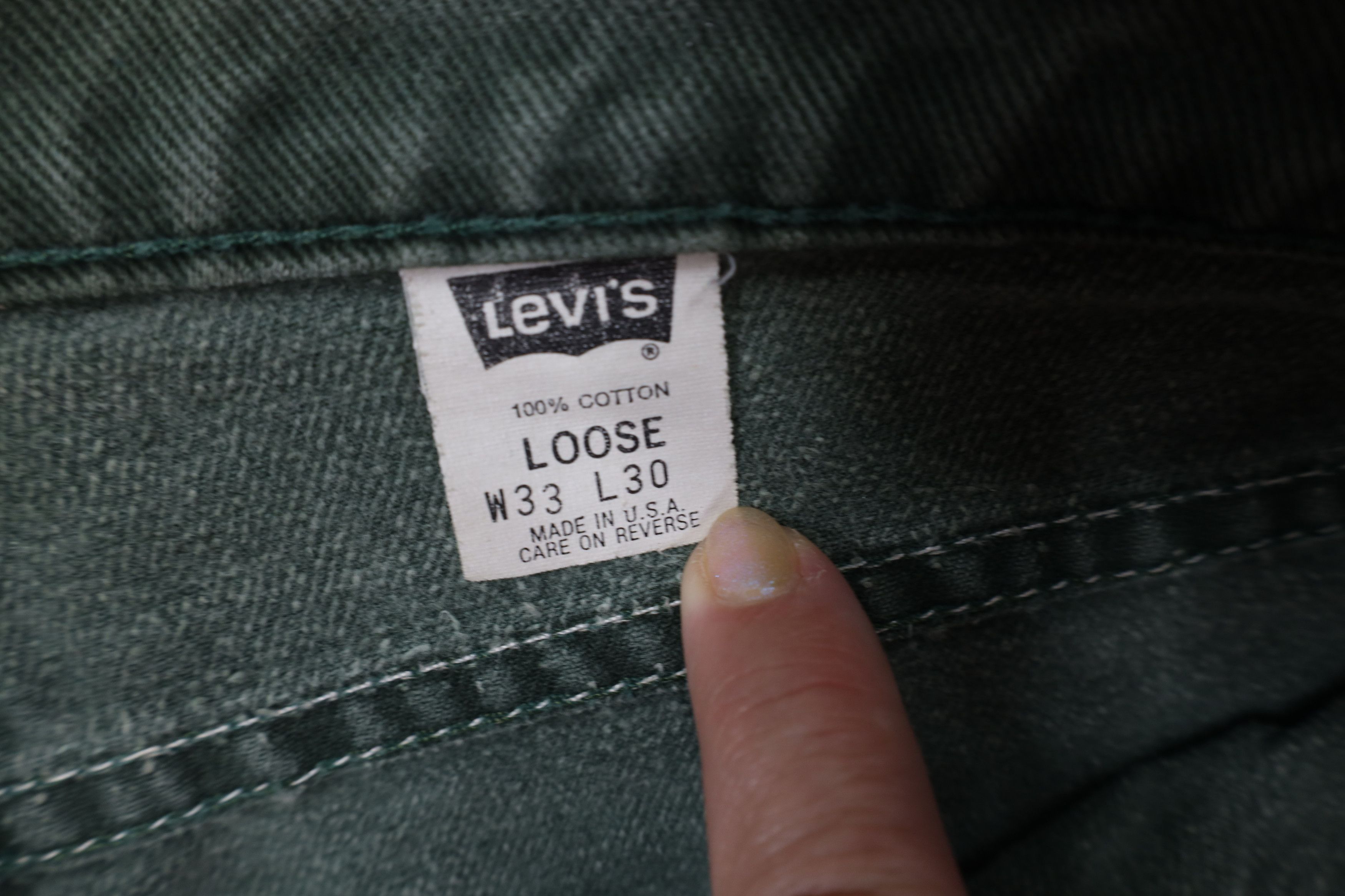Levi's Vintage 90s Levis 545 Loose Fit Denim Jeans Green USA Size US 33 - 11 Thumbnail