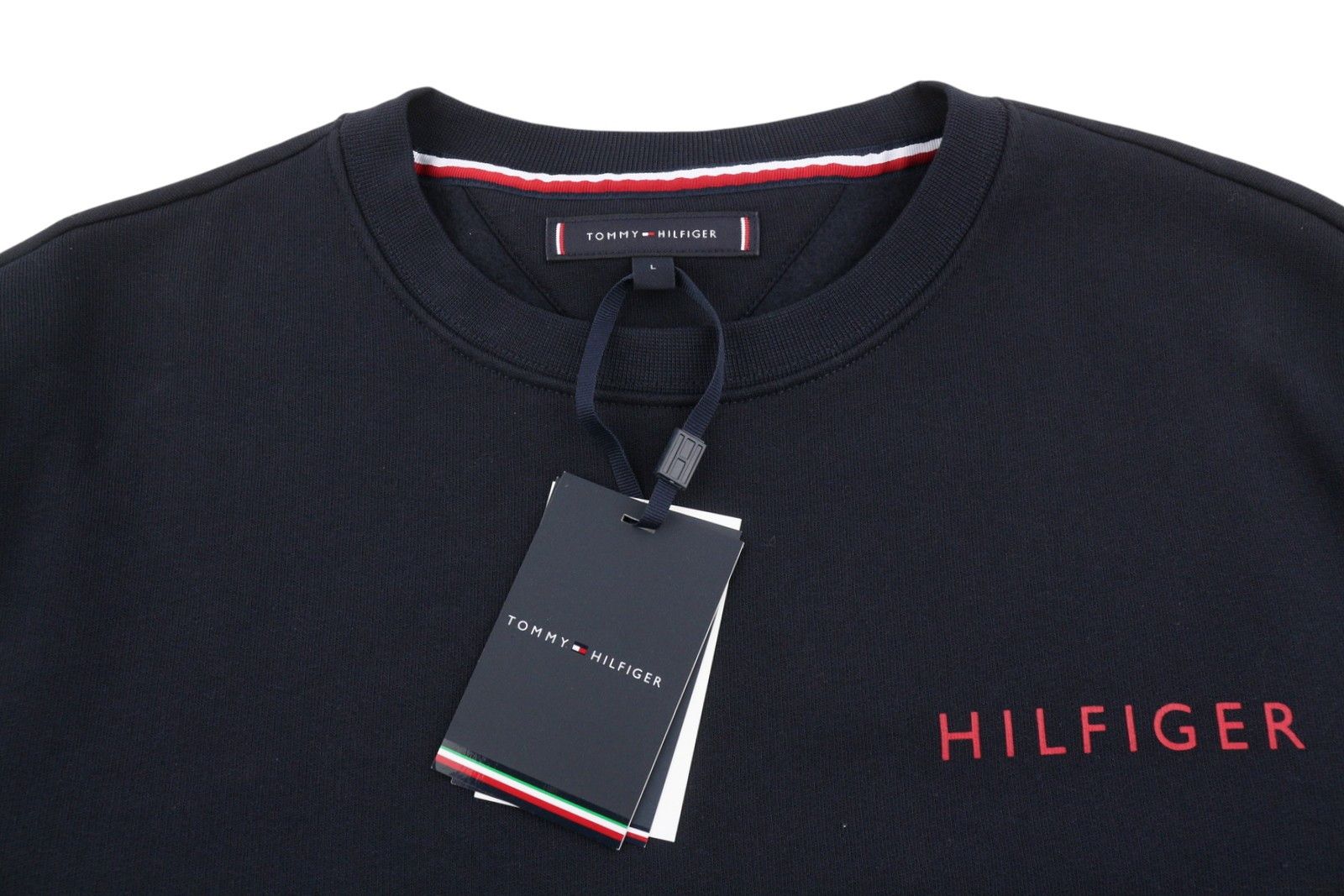 Tommy Hilfiger L Dark Blue Crew Logo Sweatshirt 87395 Size US L / EU 52-54 / 3 - 4 Thumbnail