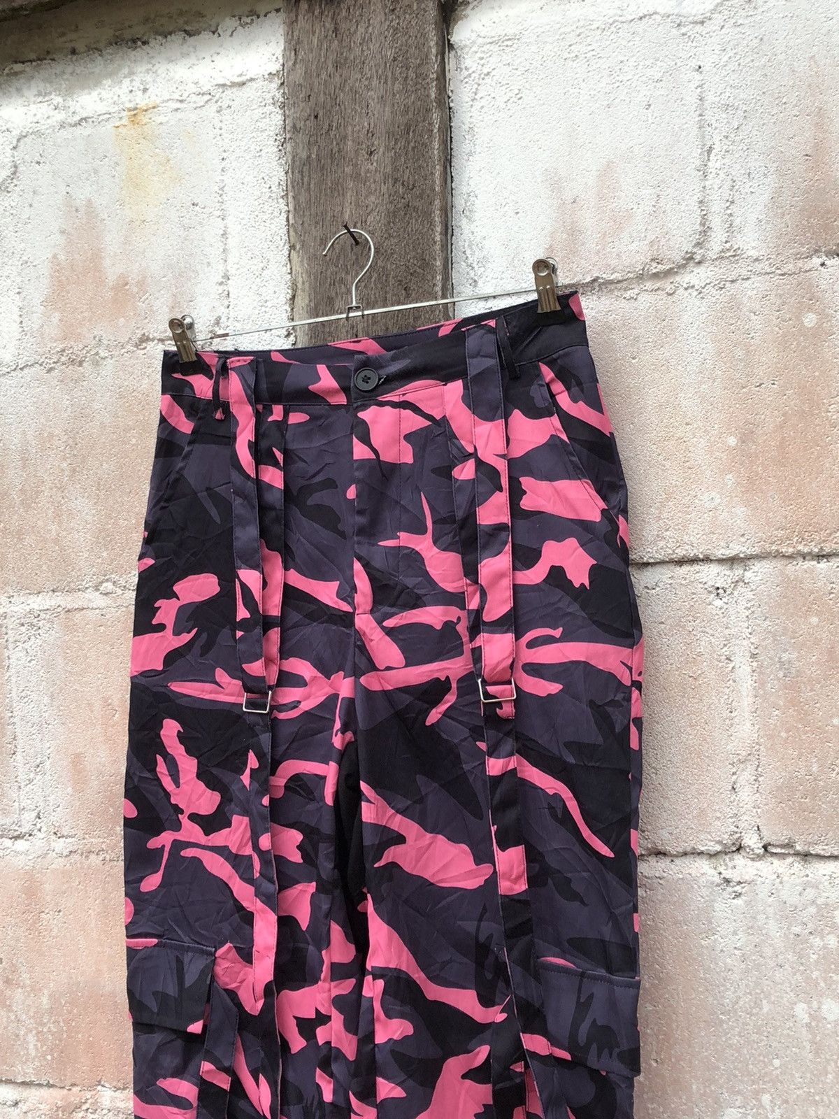 Japanese Brand Drawstring Work Pants Cargo Camouflage Pink Digi Size US 29 - 4 Thumbnail