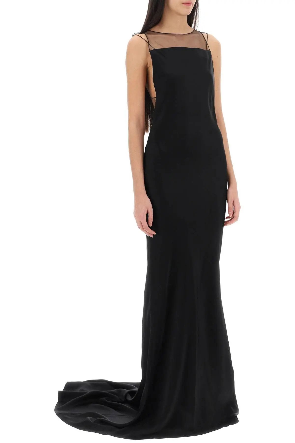 Maison Margiela o1s22i1n1223 Maxi Mermaid Dress in Black Size S / US 4 / IT 40 - 2 Thumbnail