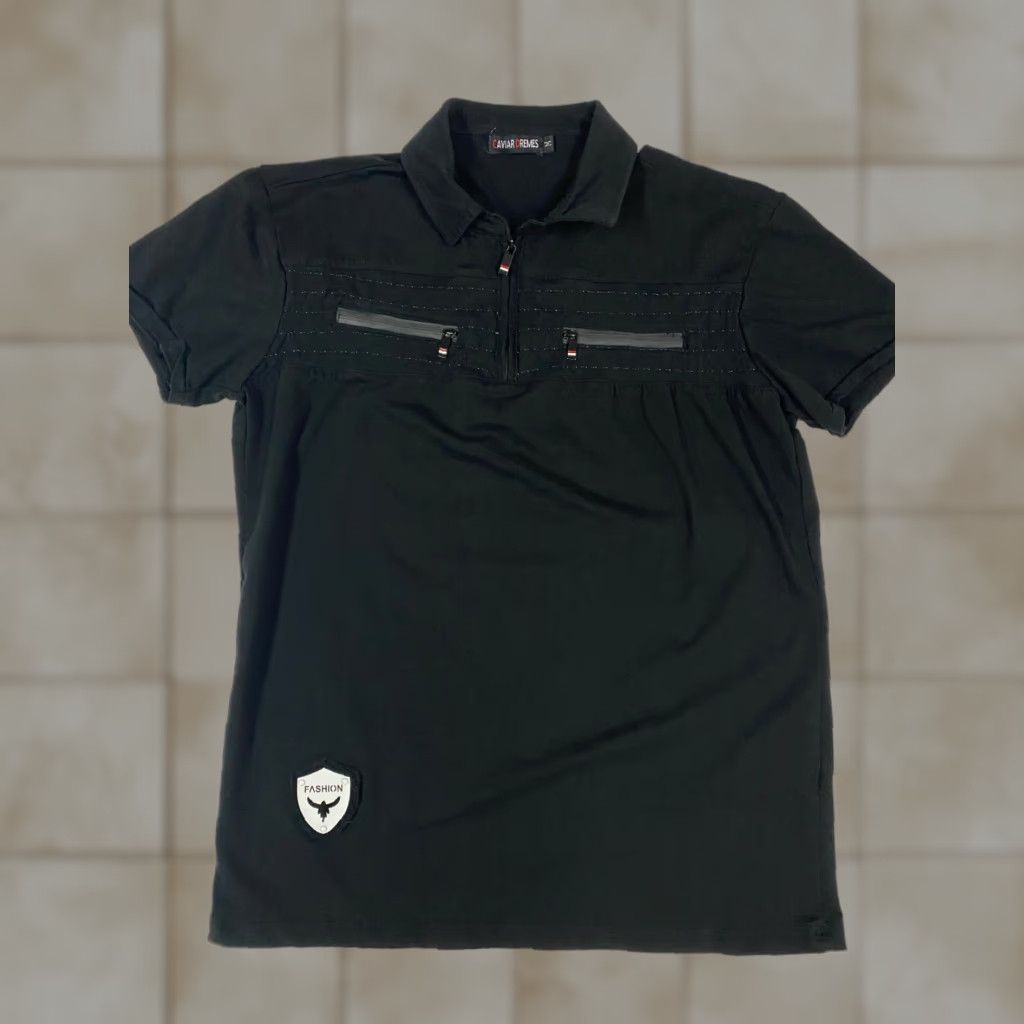 Vintage Caviar Dremes Polo Shirt Mens Medium Black Knit Short Sleeve Slim Button Breathable Golf Logo Size US M / EU 48-50 / 2 - 1 Thumbnail