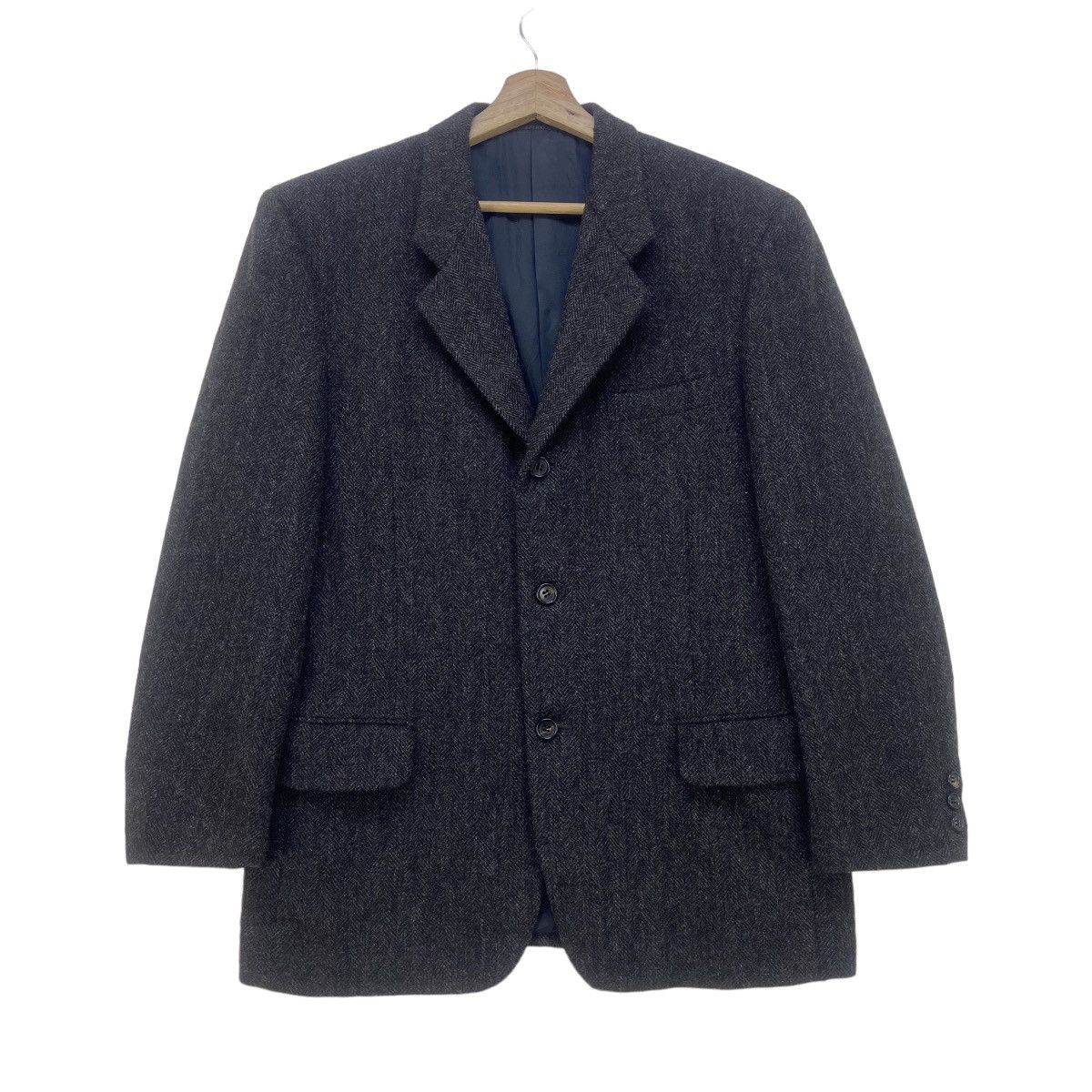 Comme des Garcons Homme 🔥AD1990 CDG Homme Deux Herringbone Laine Wool Coat Blazer Size US S / EU 44-46 / 1 - 2 Thumbnail