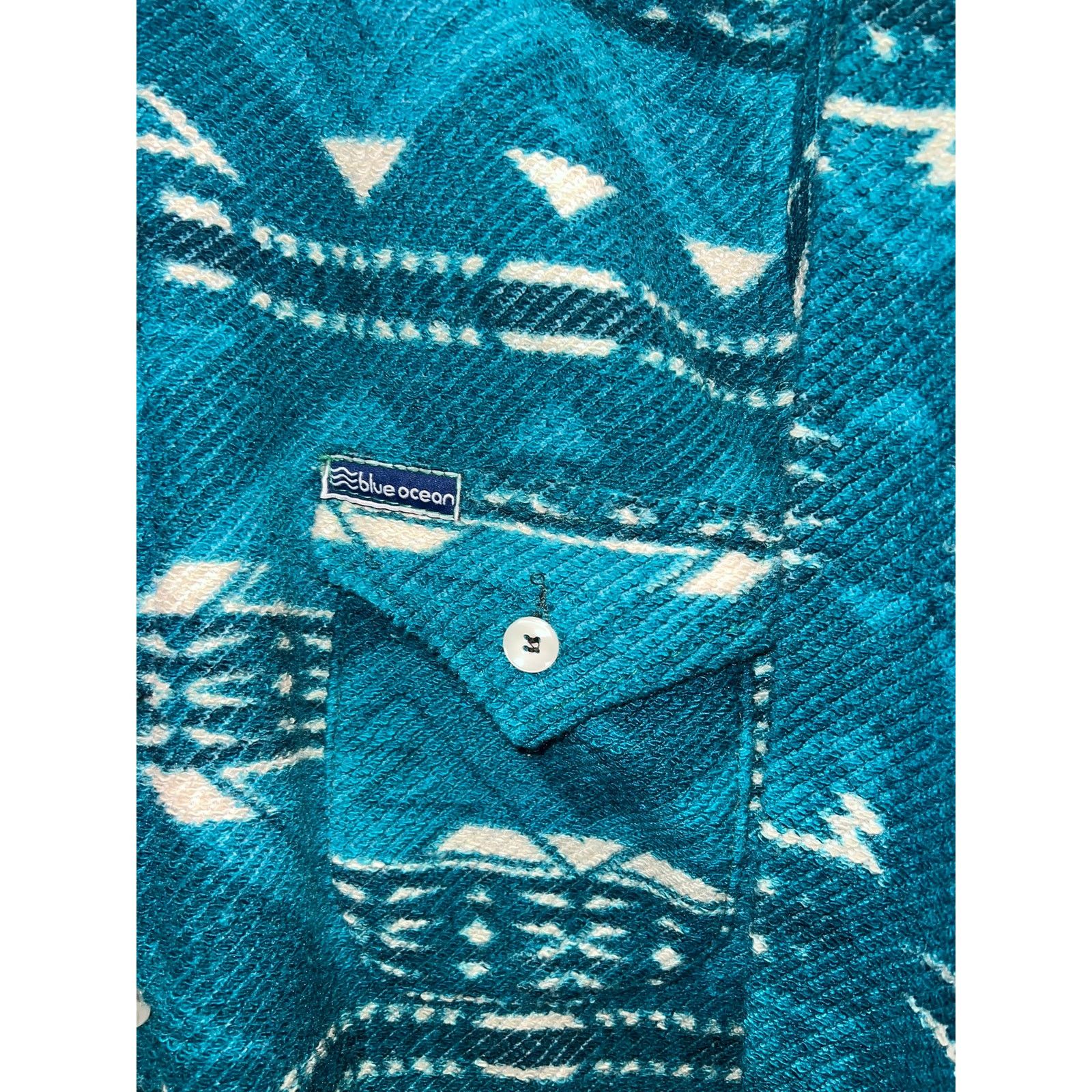 Vintage Blue Ocean Button Up Shirt Jacket Shacket Pile Hi-Tech NWT M Size US M / EU 48-50 / 2 - 3 Thumbnail