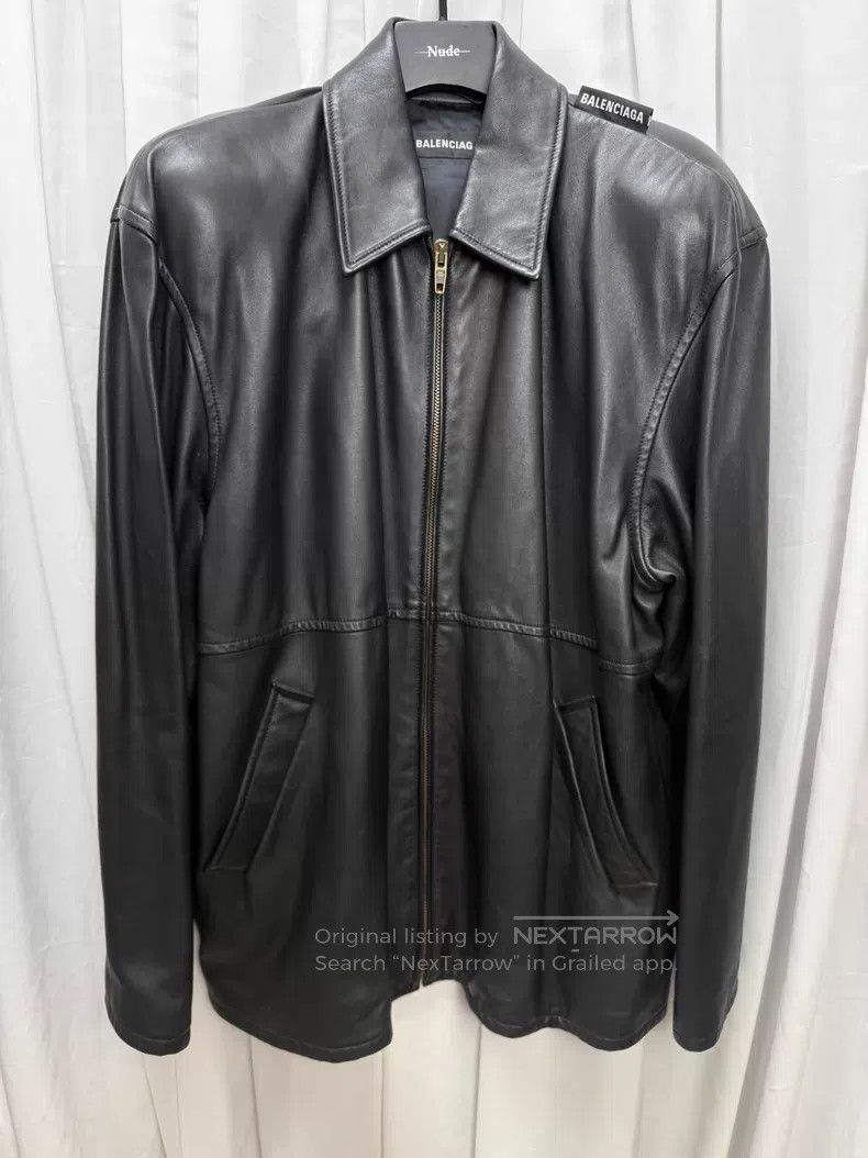 Balenciaga Balenciaga Big Shoulder Embroidered Leather Jacket Size US M / EU 48-50 / 2 - 1 Thumbnail