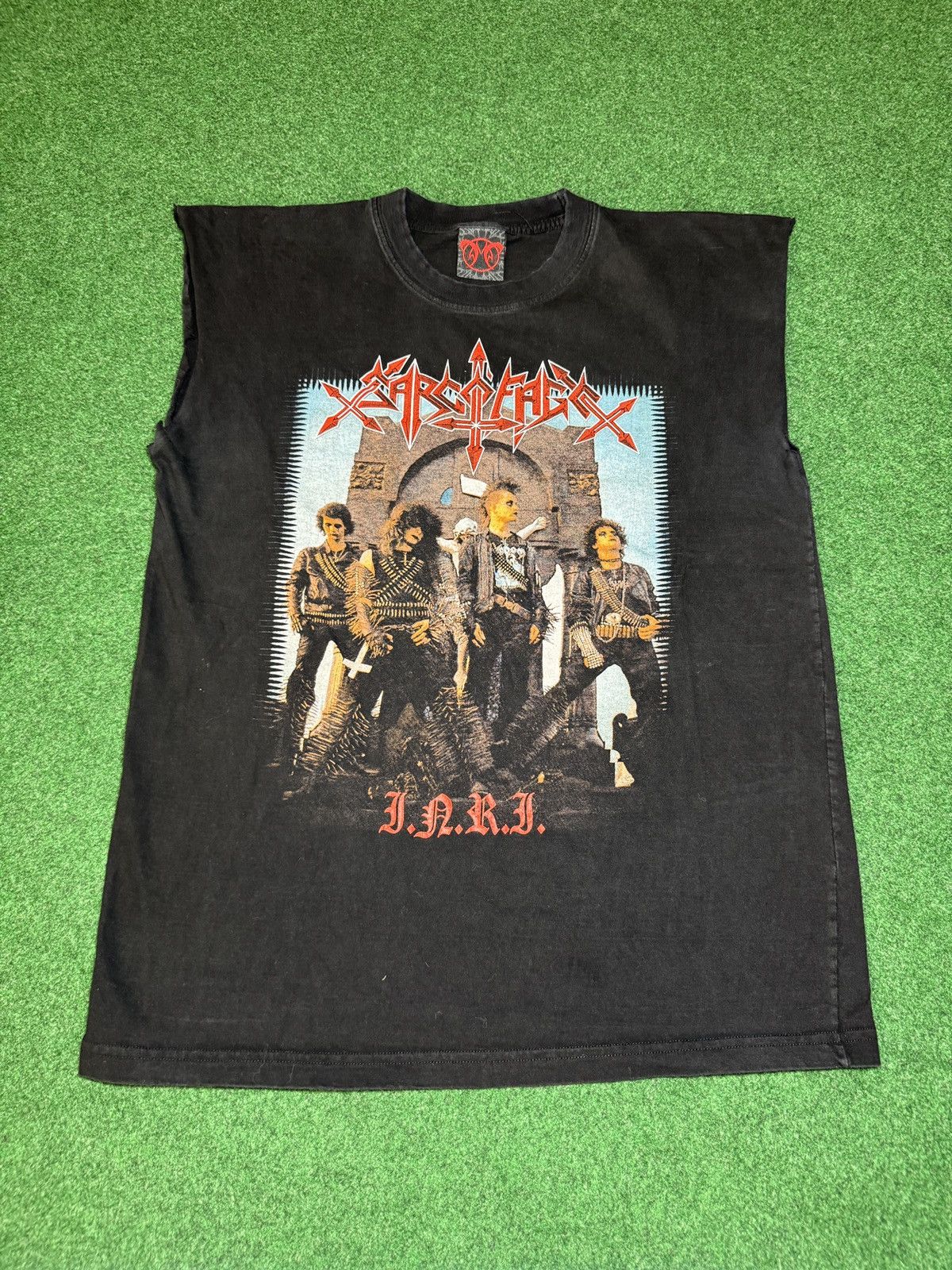 Band Tees × Vintage Sarcofago Brazil Sepultura Death Metal Cutoff Band T Shirt Size US L / EU 52-54 / 3 - 1 Thumbnail