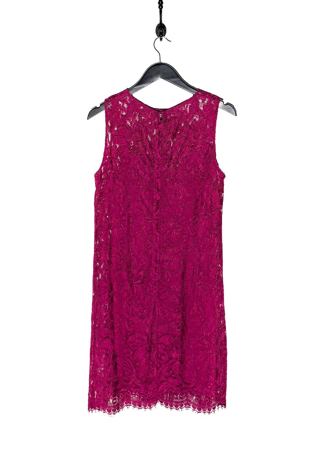 Dolce & Gabbana Dolce & Gabbana Magenta Lace Sleeveless Mini Dress Size L / US 10 / IT 46 - 3 Thumbnail