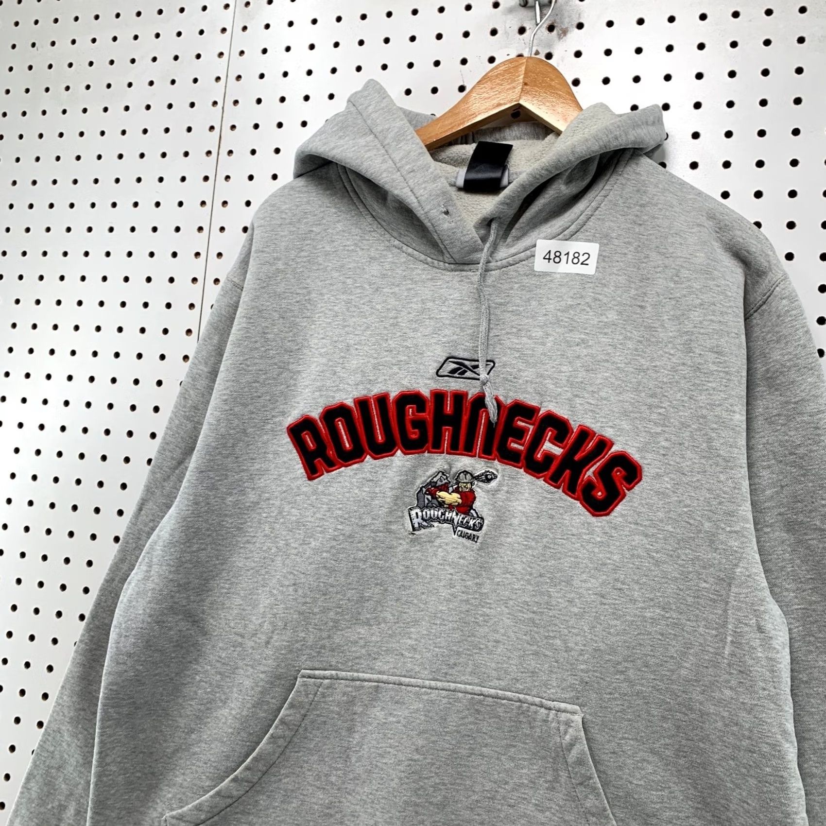 Reebok Reebok Vintage Calgary Roughnecks Hoodie Sweatshirt Mens Large Gray Embroidered Size US L / EU 52-54 / 3 - 6 Thumbnail