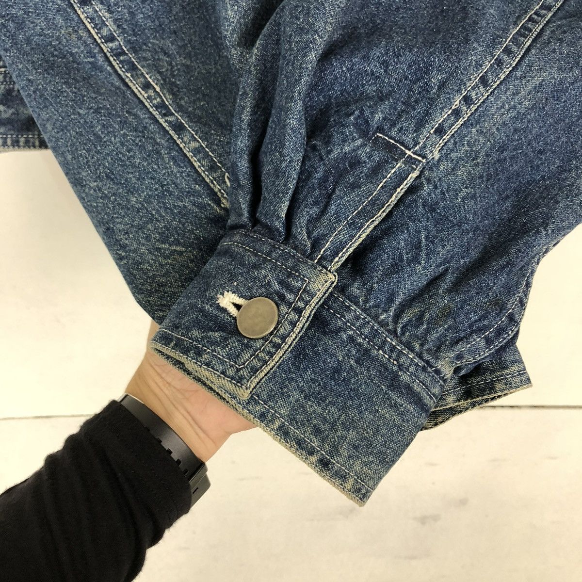 Japanese Brand 🔥CROPPED DENIM BIKER JACKET 5TH CLUB MELROSE ISSEY MIYAKE Size US M / EU 48-50 / 2 - 11 Thumbnail
