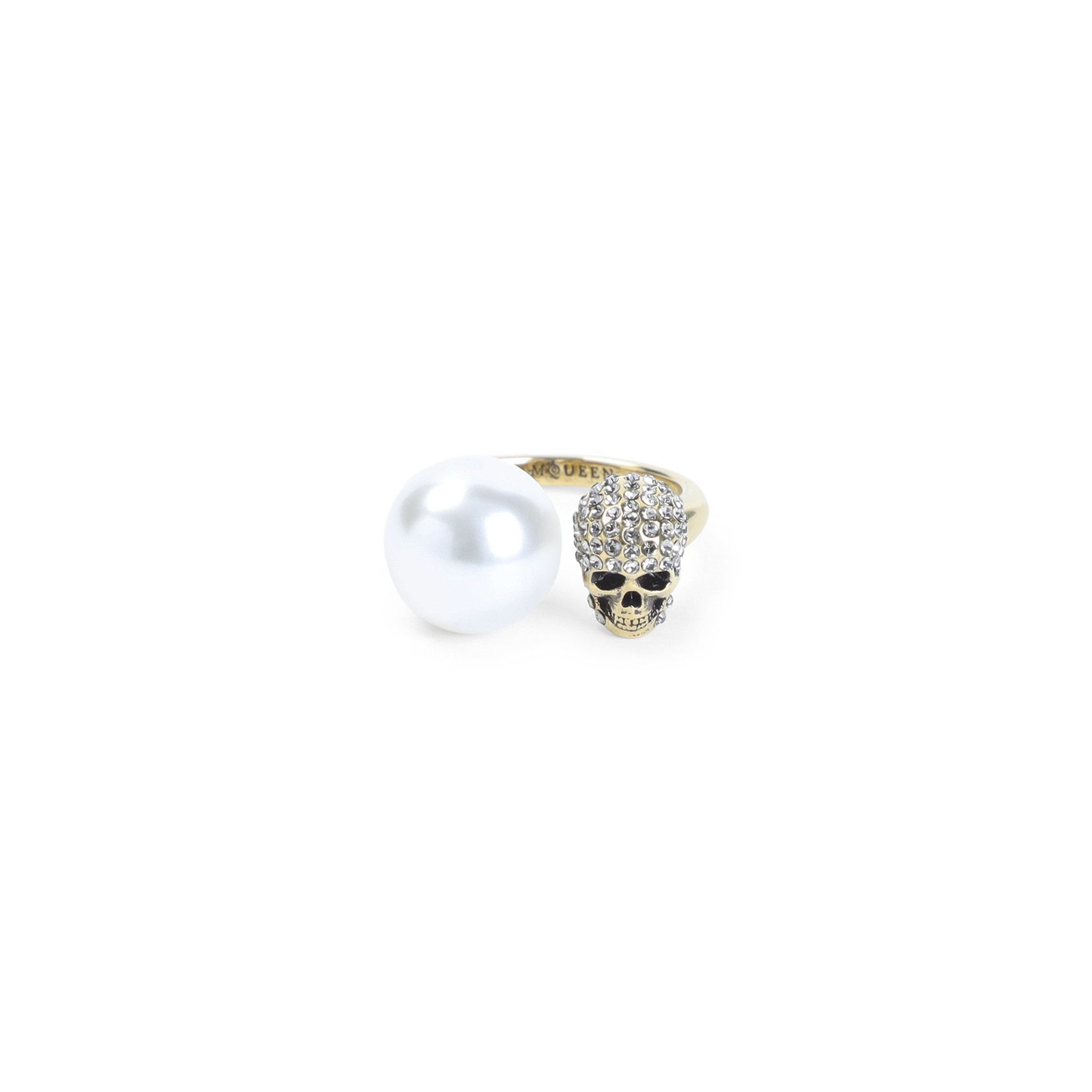 Alexander McQueen Alexander McQueen Pearly Skull Ring Size ONE SIZE - 1 Thumbnail