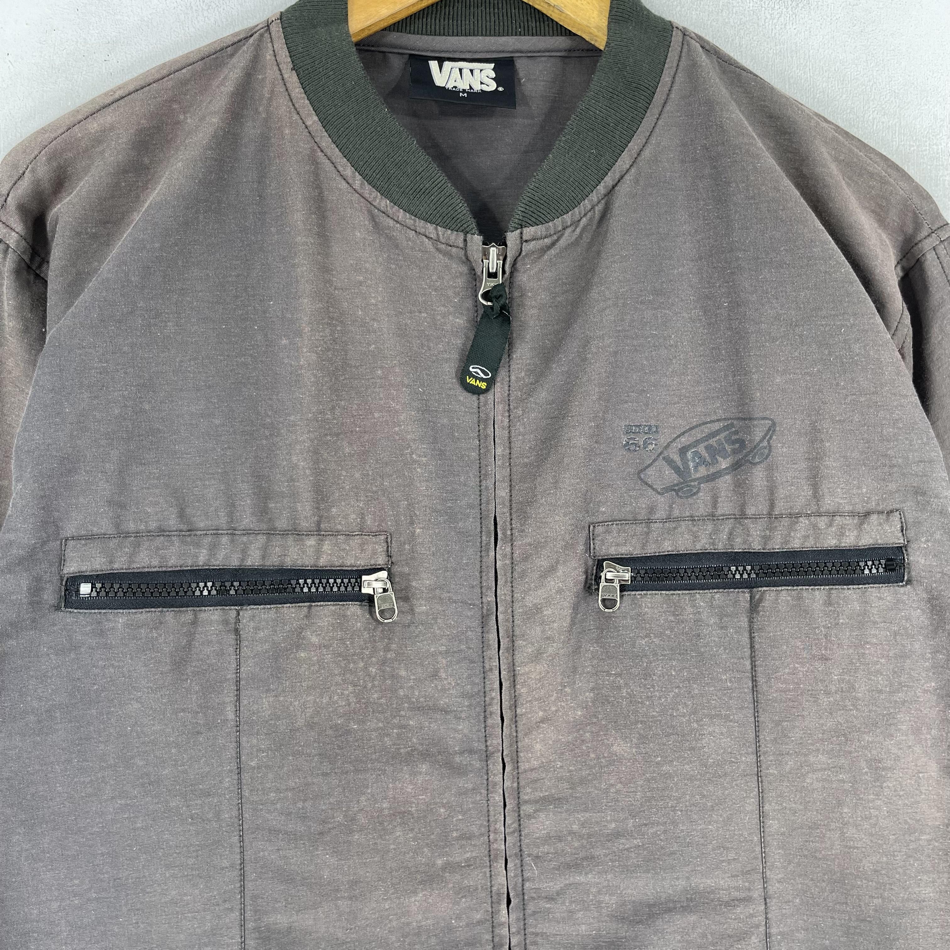 Vans Vintage 1990s VANS Bomber Style Sun Faded Jacket Size US M / EU 48-50 / 2 - 2 Thumbnail