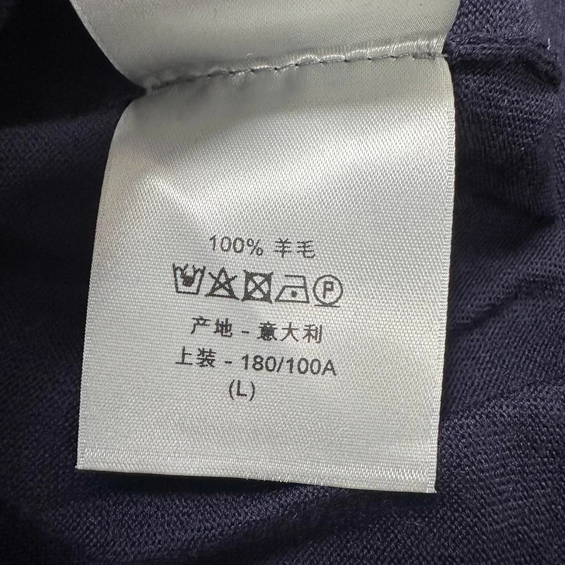 Dior Dior Navy Blue 100% Wool Collared Bee Sweater L Size US L / EU 52-54 / 3 - 6 Thumbnail