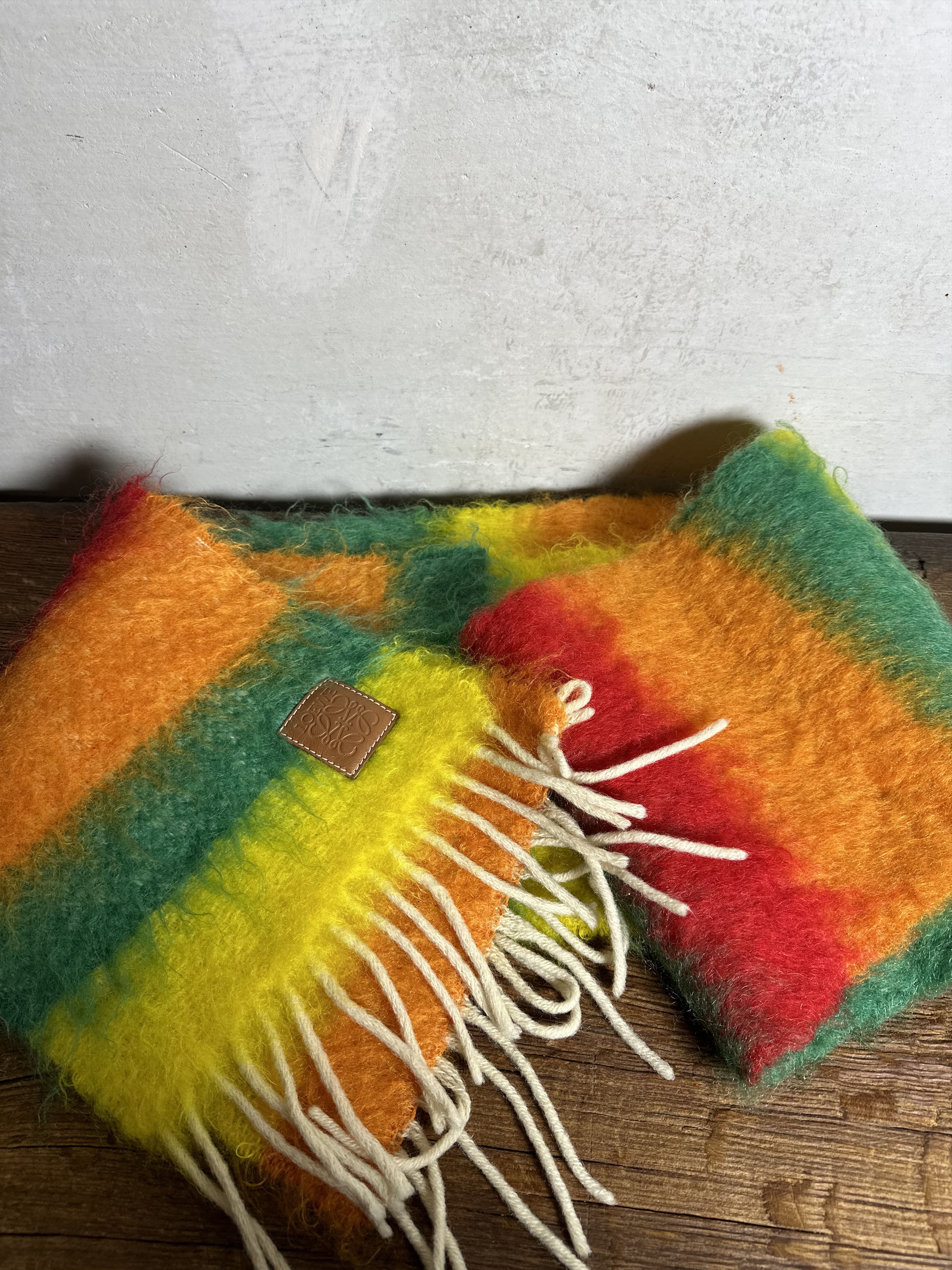 Loewe Loewe Striped Fringed Scarf in Multicolor Mohair Size ONE SIZE - 8 Thumbnail