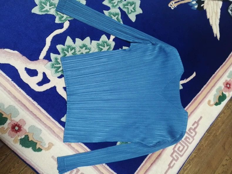 Issey Miyake issey miyake size:3 Blue long-sleeved top 2505-Nextarrow Size XXS / US 00 / IT 34 - 3 Thumbnail