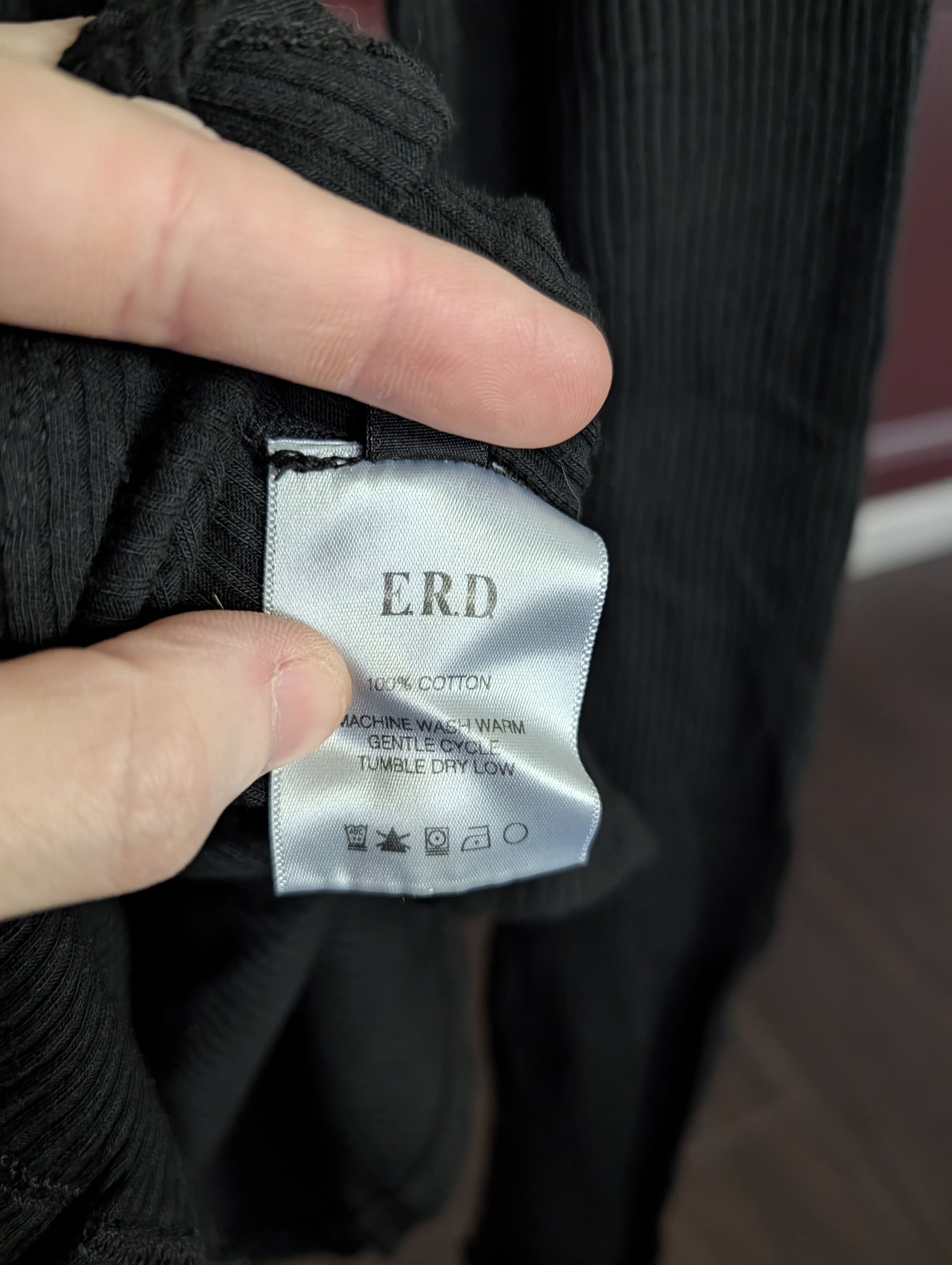 Enfants Riches Deprimes ICONIC Black Ribbed E.R.D. logo embroidered cotton L/S shirt Size US L / EU 52-54 / 3 - 11 Thumbnail