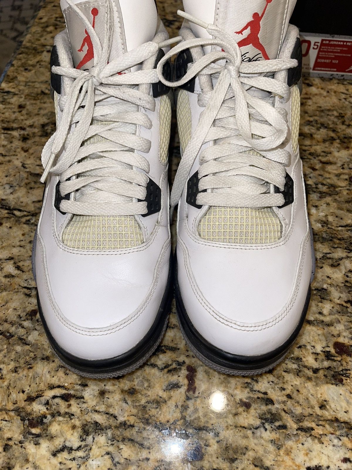 Jordan Brand AIR JORDAN 4 RETRO - White/Black-Cement Grey (2012 Release) Size US 10.5 / EU 43-44 - 10 Thumbnail