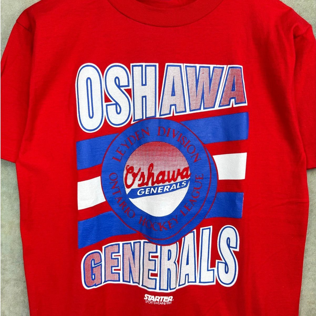 Starter VTG 90s Oshawa Generals Hockey T Shirt Sz M Red Size US M / EU 48-50 / 2 - 3 Thumbnail