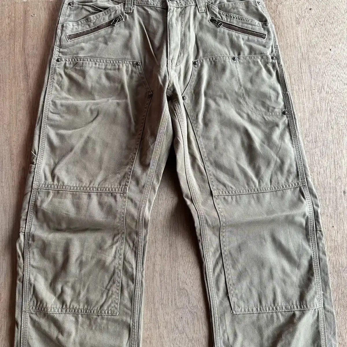 Tornado Mart VINTAGE FREEGATE WORK WEAR DOUBLE KNEE CINCH BACK TROUSERS Size US 32 / EU 48 - 6 Thumbnail