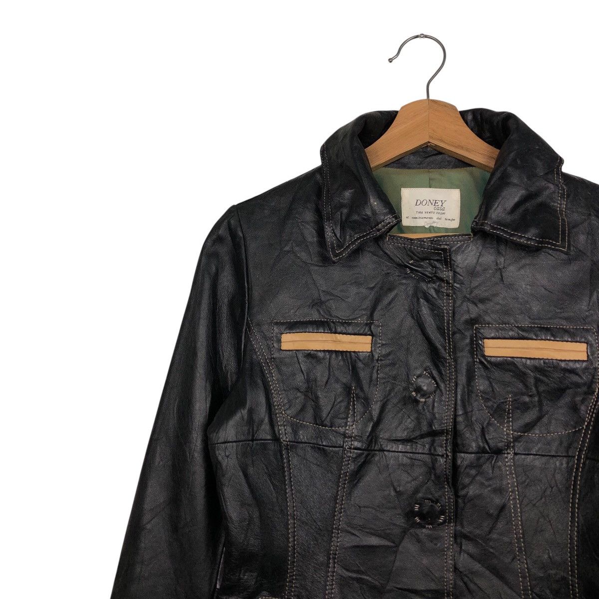 Japanese Brand 📌Vintage Biker Leather Jacket Doney Casa Issey Miyake Size US M / EU 48-50 / 2 - 8 Thumbnail