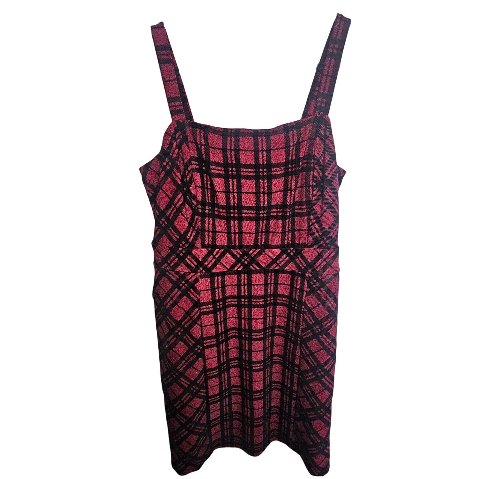 Corridor Torrid Womens Plaid Knit Mini Dress Size 1X Dark Academia Size XL / US 12-14 / IT 48-50 - 2 Thumbnail