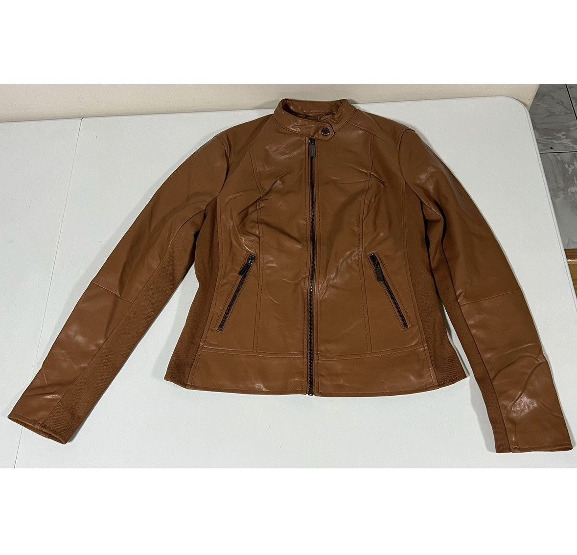 Kenneth Cole Kenneth Cole Leather Moto Jacket Coat Outerwear Size S 🤎✨ Size S / US 4 / IT 40 - 3 Thumbnail