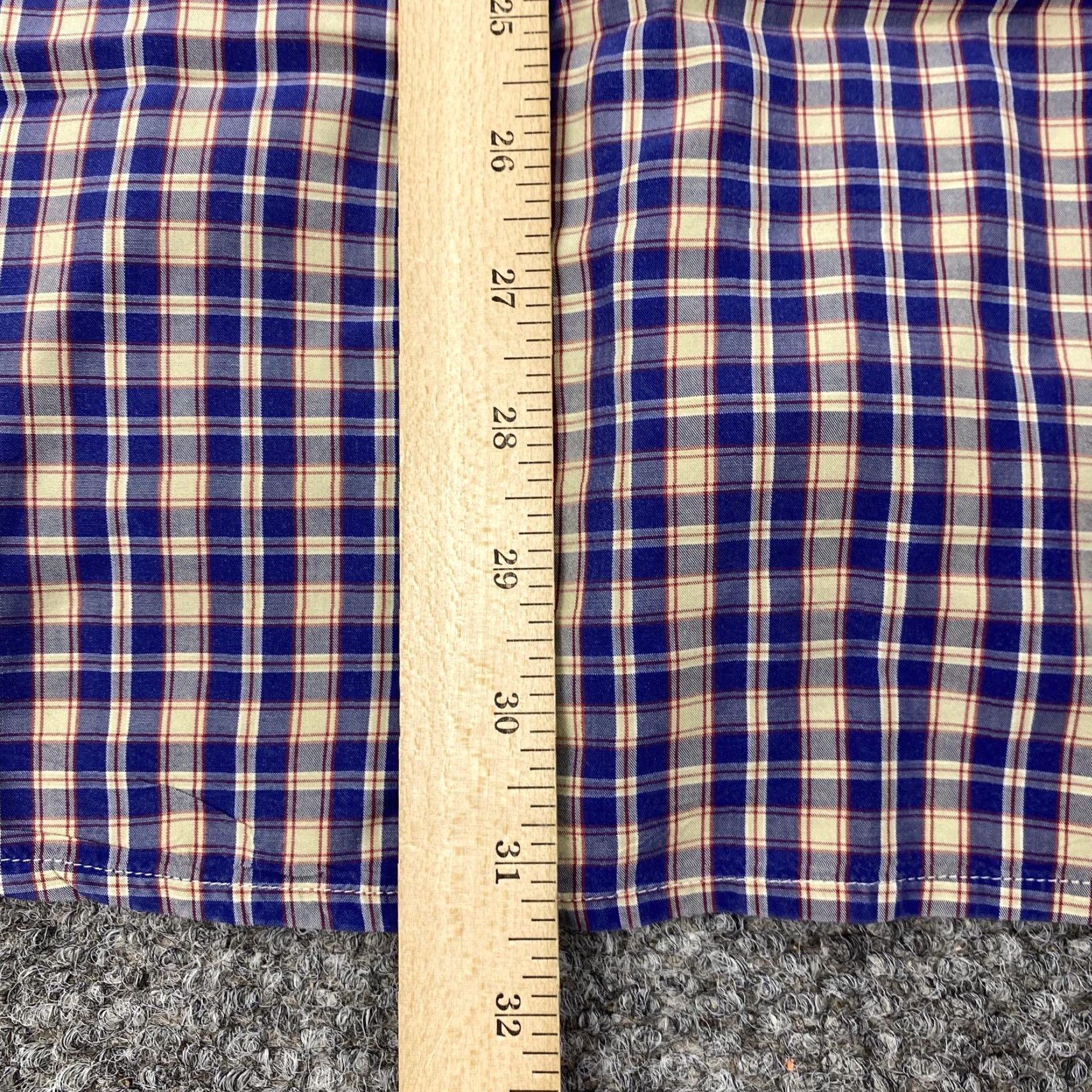 Lacoste VINTAGE Lacoste Shirt Mens Large Blue Beige Plaid Button Down Long Sleeve Made in France 42 Regular Navy Mens Size US XL / EU 56 / 4 - 7 Thumbnail