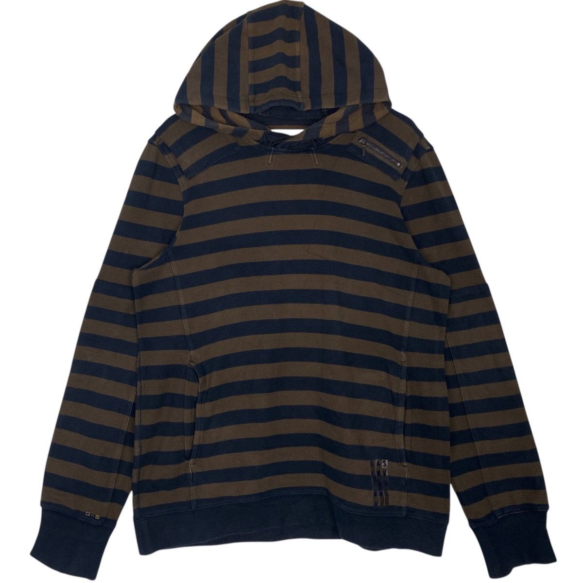 Other Vintage GAS Striped Hoodie Sweater Pullover Jumper Size L Size US L / EU 52-54 / 3 - 1 Thumbnail